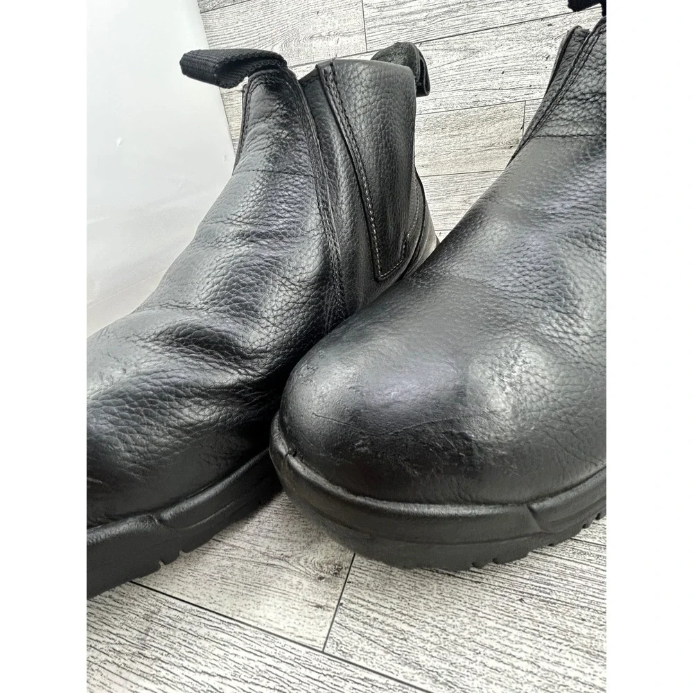 Florsheim MT75 Black Leather Steel Toe Work Boots Men Sz 11 3E EH Slip Resistant